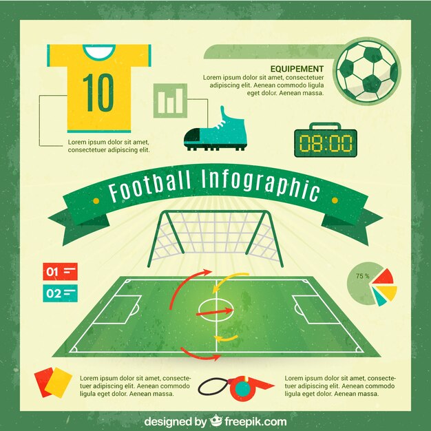 サッカーベクトル無料のインフォグラフィック