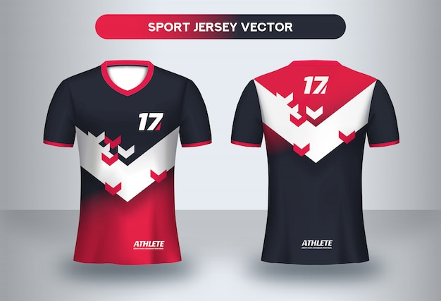 Football jersey design template. corporate design, soccer club uniform t-shirt front and back view.