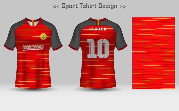 サッカージャージー幾何学模様モックアップテンプレートスポーツTシャツデザイン