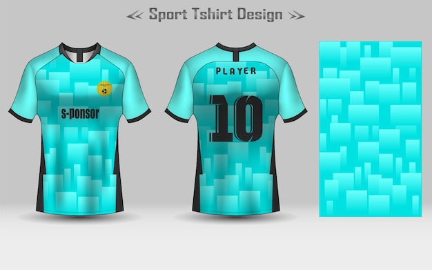 Football jersey geometric pattern mockup template sport tshirt design