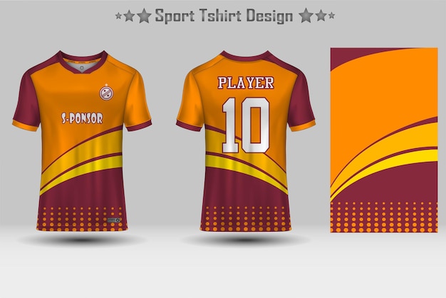 サッカージャージーモックアップ抽象的な幾何学模様のスポーツTシャツのデザイン