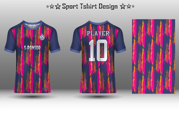 Football jersey mockup soccer jersey mockup cycling jersey mockup and sport jersey mockup with abstract geometric pattern free vector