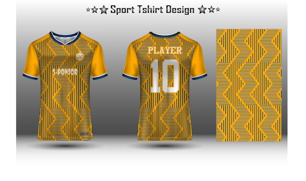 Football jersey mockup soccer jersey mockup cycling jersey mockup and sport jersey mockup with abstract geometric pattern Free Vector