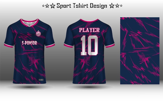 Vector football jersey mockup soccer jersey mockup cycling jersey mockup and sport jersey mockup with abstract geometric pattern