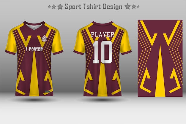 Football jersey mockup and sport jersey mockup with abstract geometric pattern