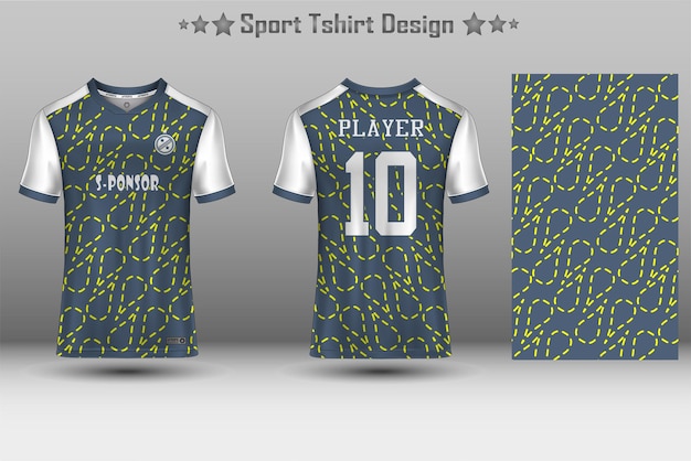 Football jersey mockup and sport jersey mockup with abstract geometric pattern