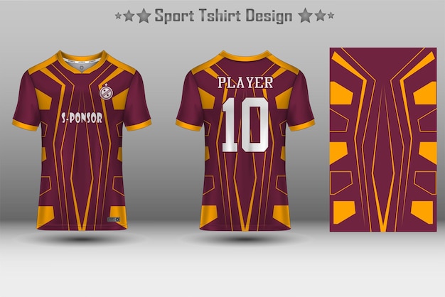 Mockup di maglia da calcio e mockup di maglia sportiva con motivo geometrico astratto