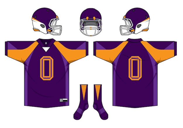 Vector football jersey uniform template set kit