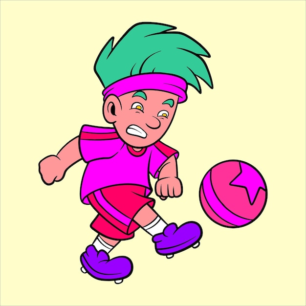 Football kids hand drawing style