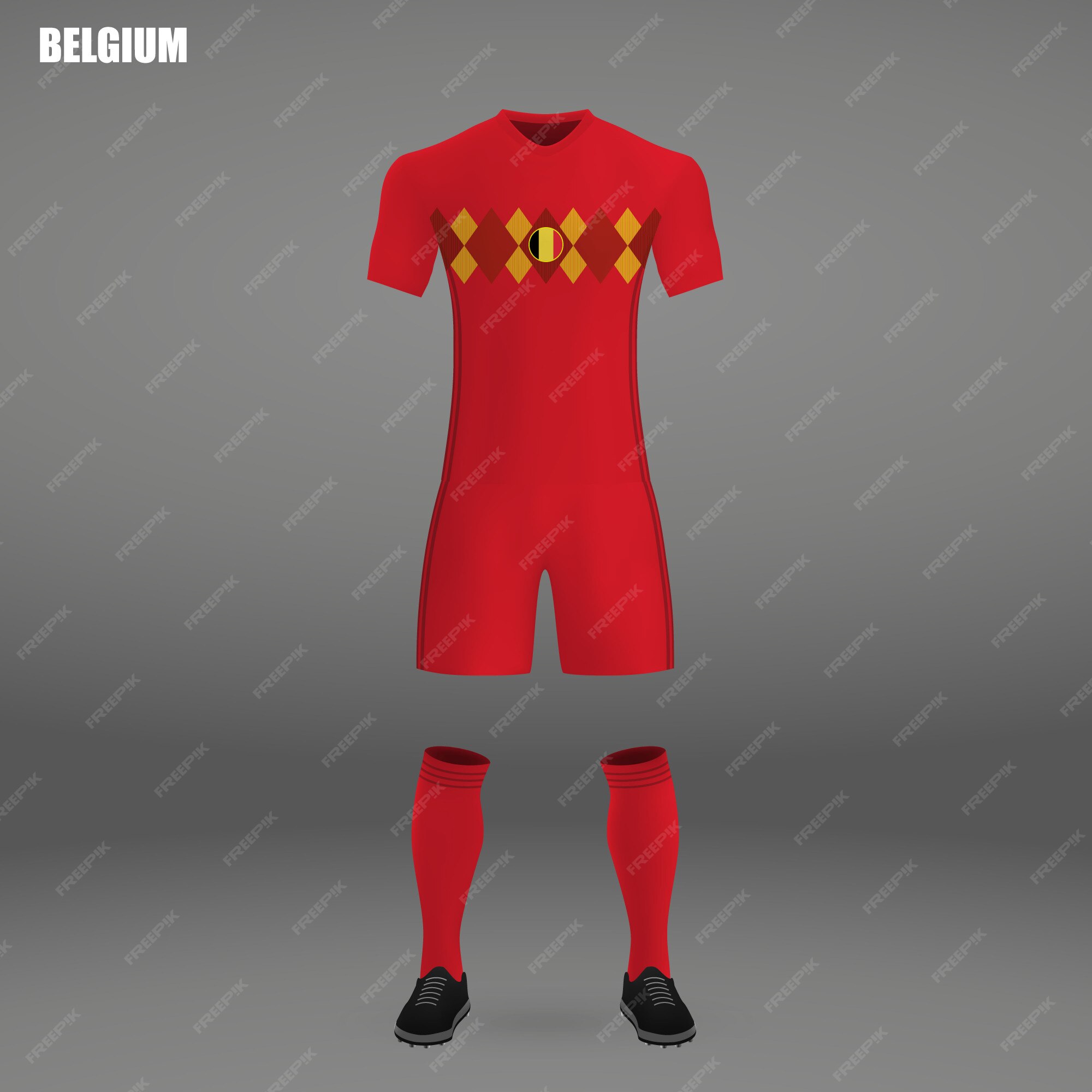 Realistic soccer shirt , Belgium away jersey template for football kit.  21832607 Vector Art at Vecteezy