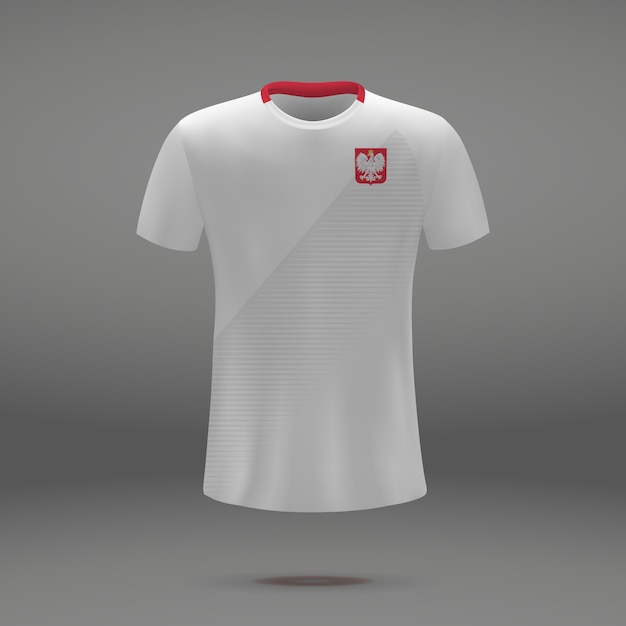 Kit da calcio della polonia, modello da tshirt per la maglia da calcio