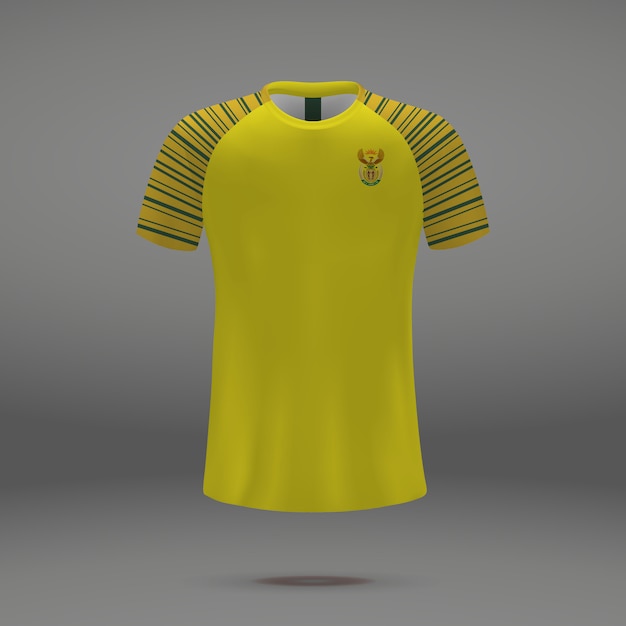 Football kit of south africa, tshirt template for soccer jersey