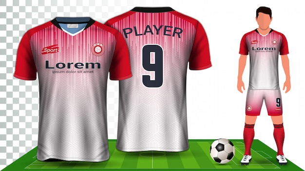 Vector football kit uniform presentation mockup template