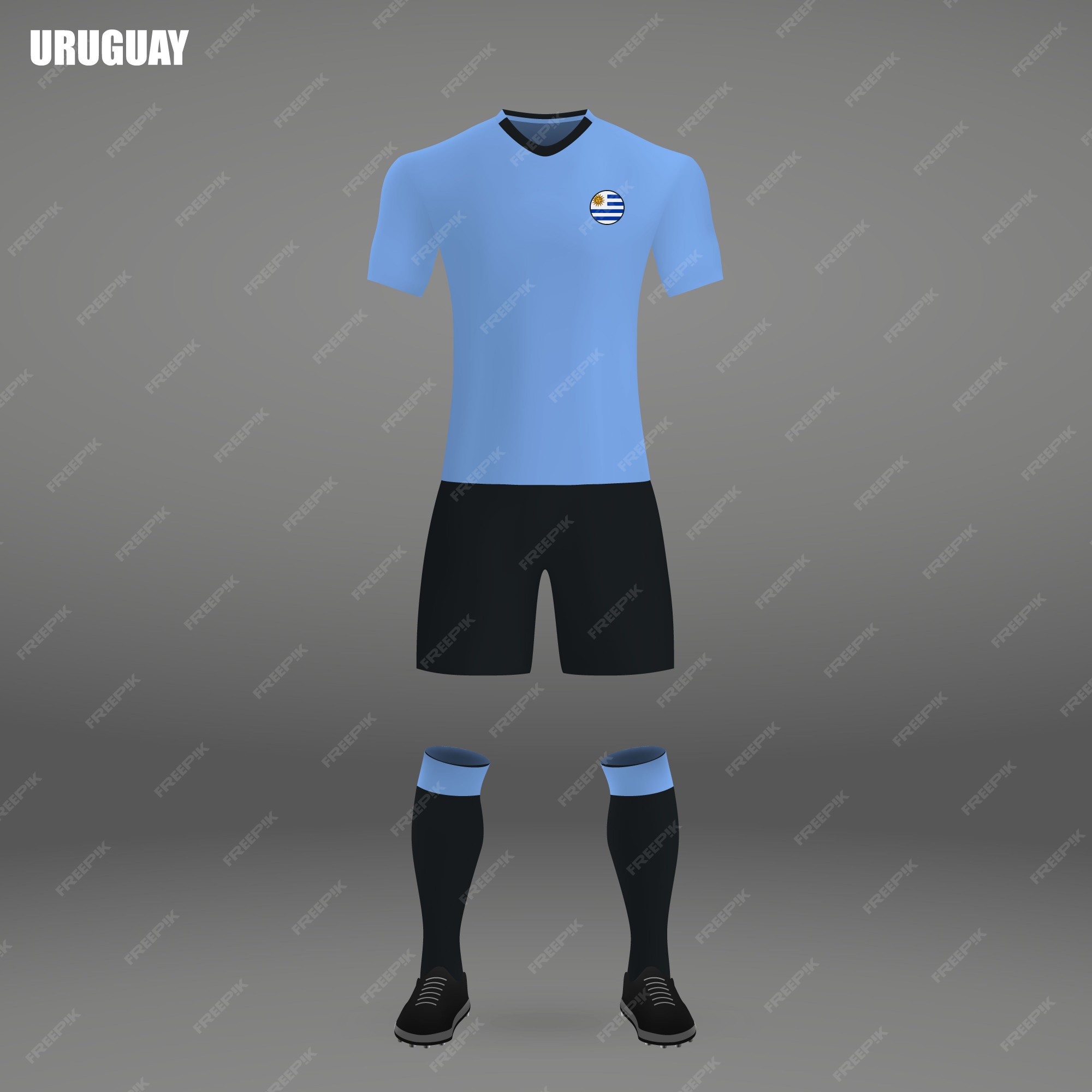 Premium Vector  Football kit of uruguay, tshirt template for