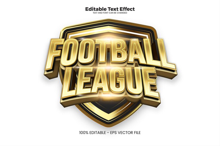Football League editable text effect in modern trend style