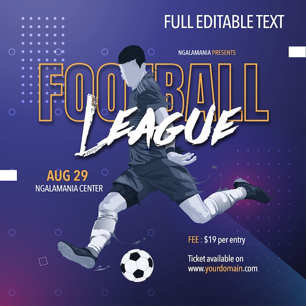 Football league flyer design template