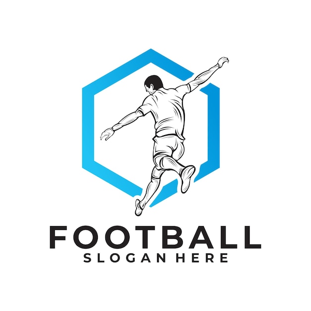 Силуэт векторного логотипа футбола