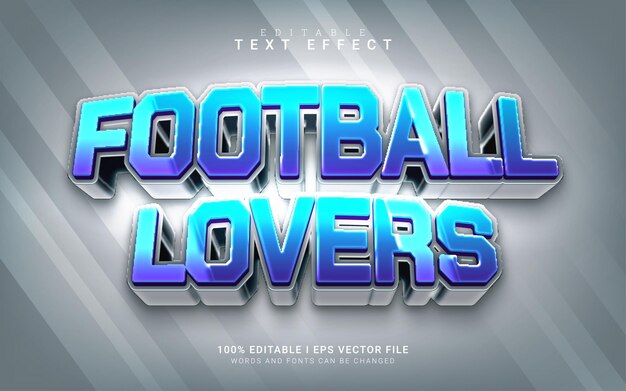 Football lovers modern 3d style text effect