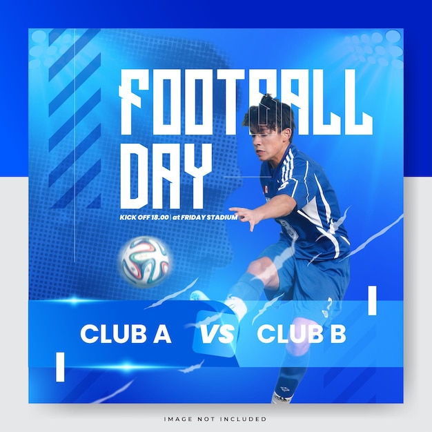 Vector football match day social media post template