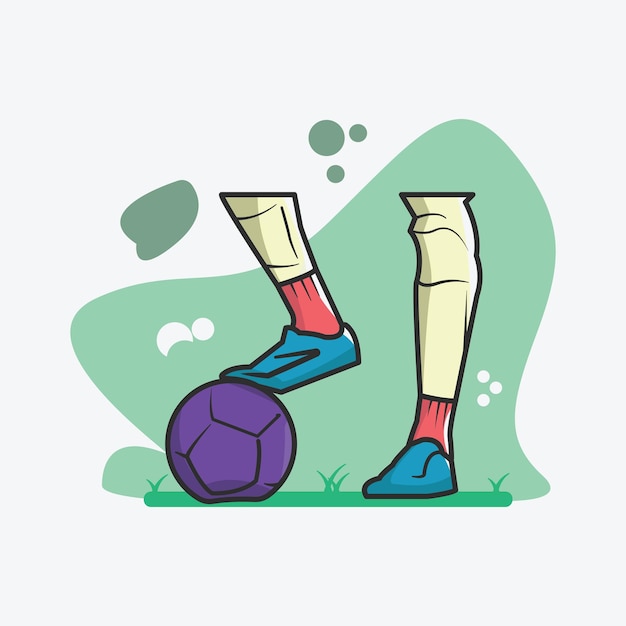 Vettore illustrazione della partita di calcio a colori tenui