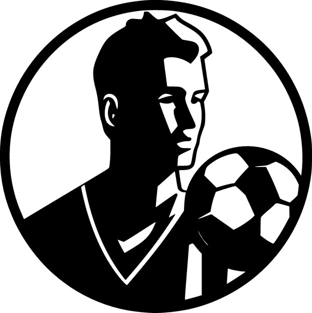 Футбольная минималистская и плоская векторная иллюстрация логотипа