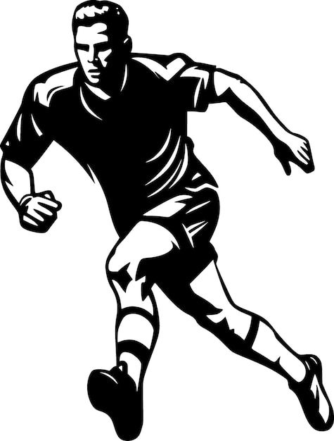 Illustrazione vettoriale della silhouette minimalista e semplice del calcio