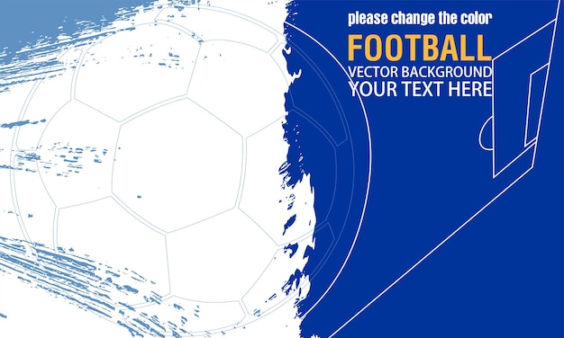 ベクトル ペイント ブラシからサッカーまたはサッカーの抽象的な背景青のベクトル図