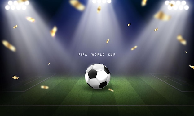 バナーのサッカーパターンの背景、FIFAのサッカー選手権2022