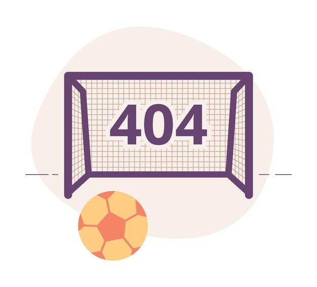 Vector football pitch and gate error 404 flash message