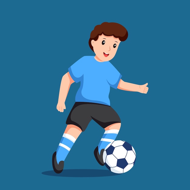 Vector football player boy character design illustration