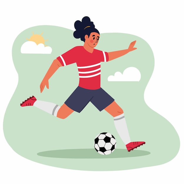 football player flat design illustration vector