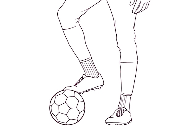 Football player hand drawn style vector illustration