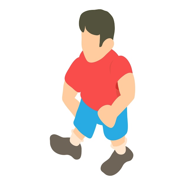 Football player icon isometric vector faceless male athlete in football uniform competition sport concept