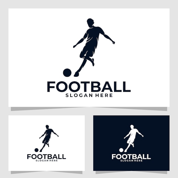 Football player logo vector design silhouette