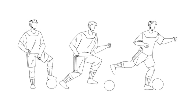 Football player playing and kicking ball