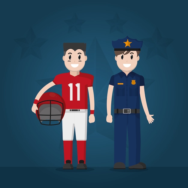 Football player and police officer