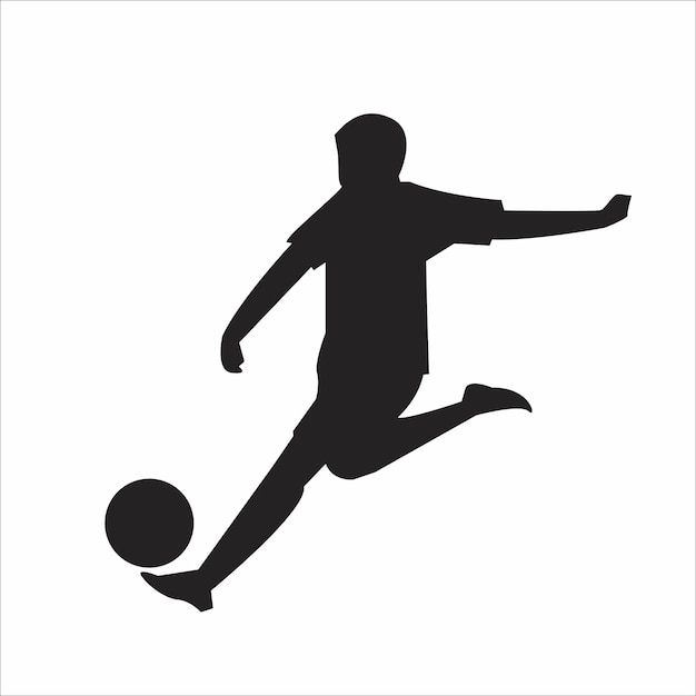 Football player soccer player silhouette vector illustration