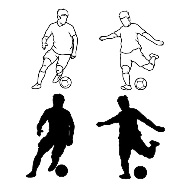 Football player vector set