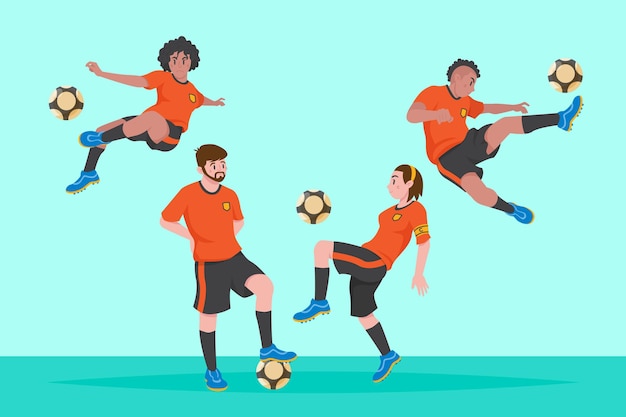 football players illustration