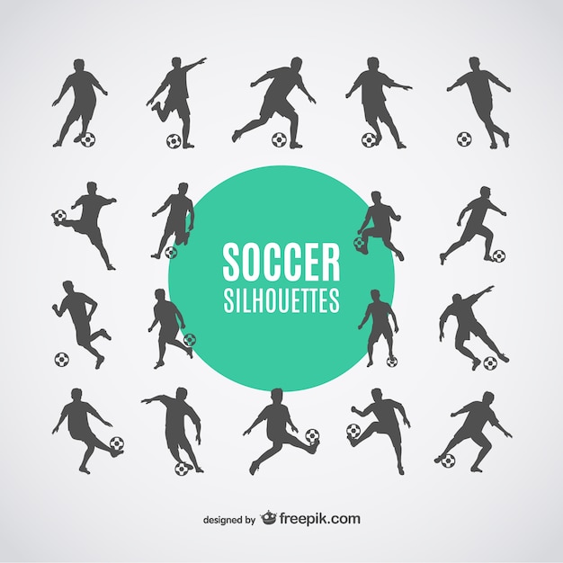 Football players silhouettes