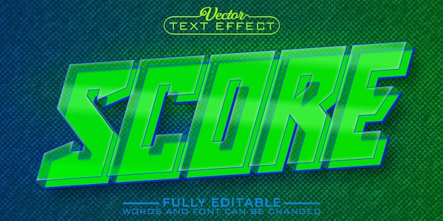 Vector football score glass vector editable text effect template