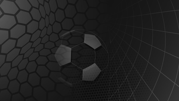 Vector football or soccer background with big ball in black colors