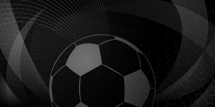 Vector football or soccer background with big ball in black colors