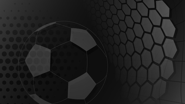 Vector football or soccer background with big ball in black colors