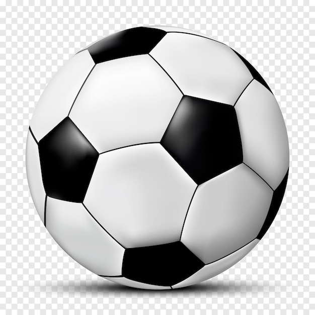 Pallone da calcio o da calcio isolato su sfondo trasparente