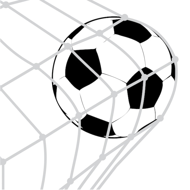 Football soccer ball in the net icon vector illustration Football goal scored