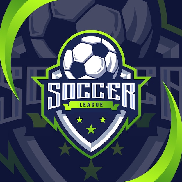 Vector football soccer championship logo sport design premium vector