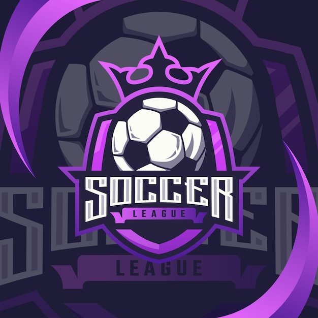 Football soccer championship logo sport design premium vector