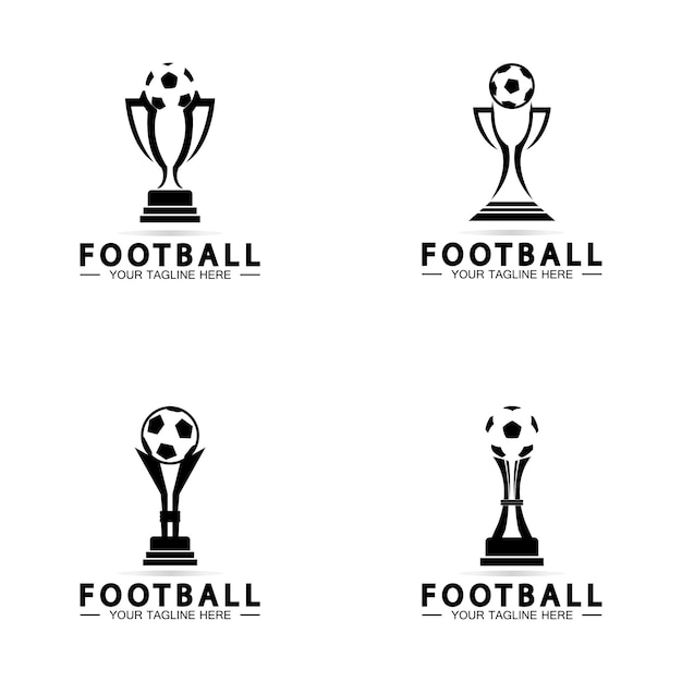 Football or Soccer Championship Trophy Logo Design vector icon templatechampions football trophy for winner award