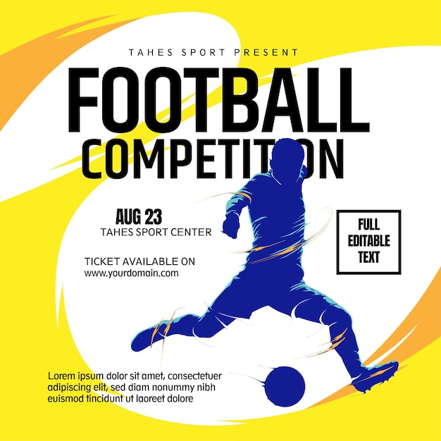 Vector football soccer competition flyer template